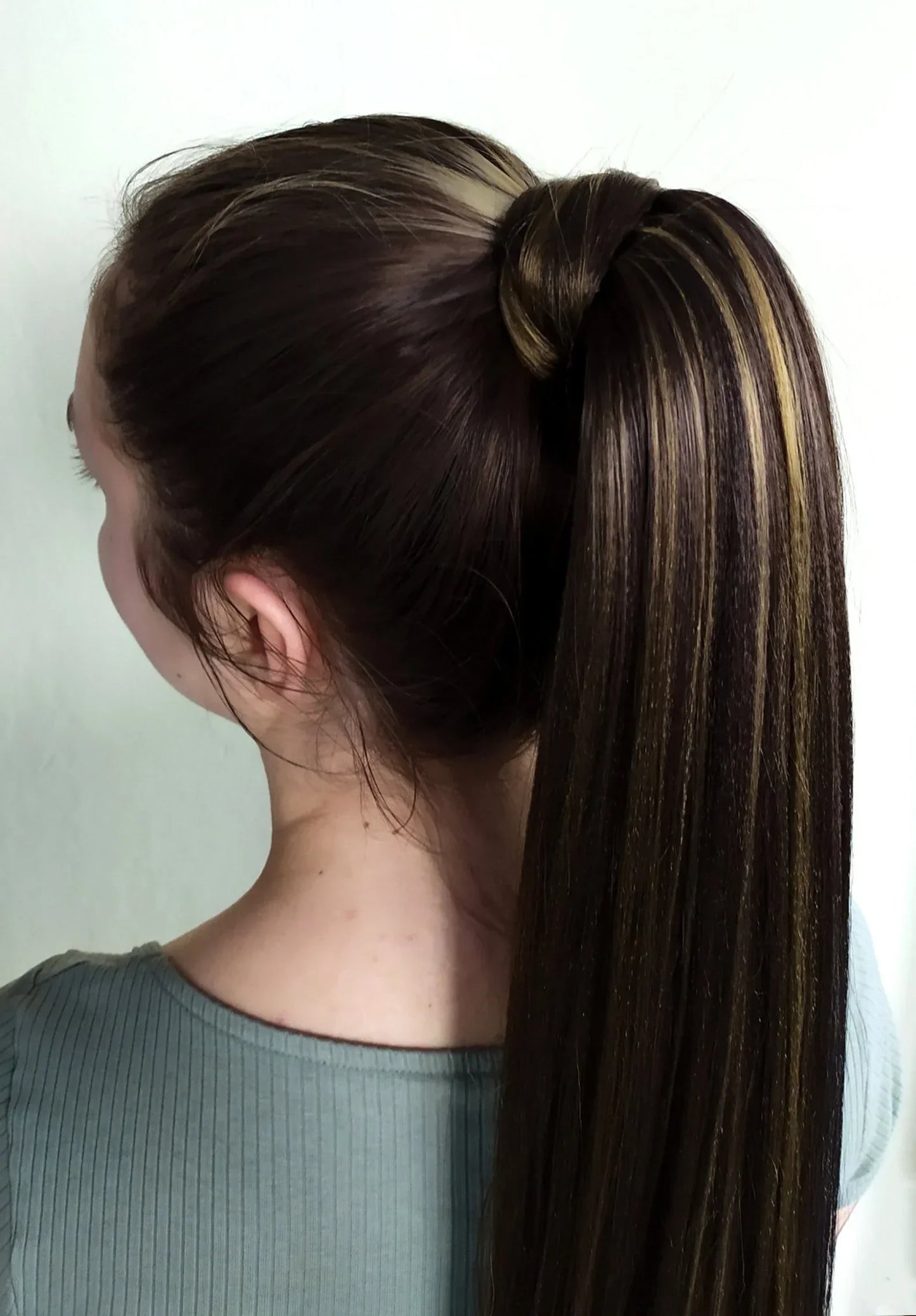 Long Hair Claw Clip Ponytail Elastic Band Extension